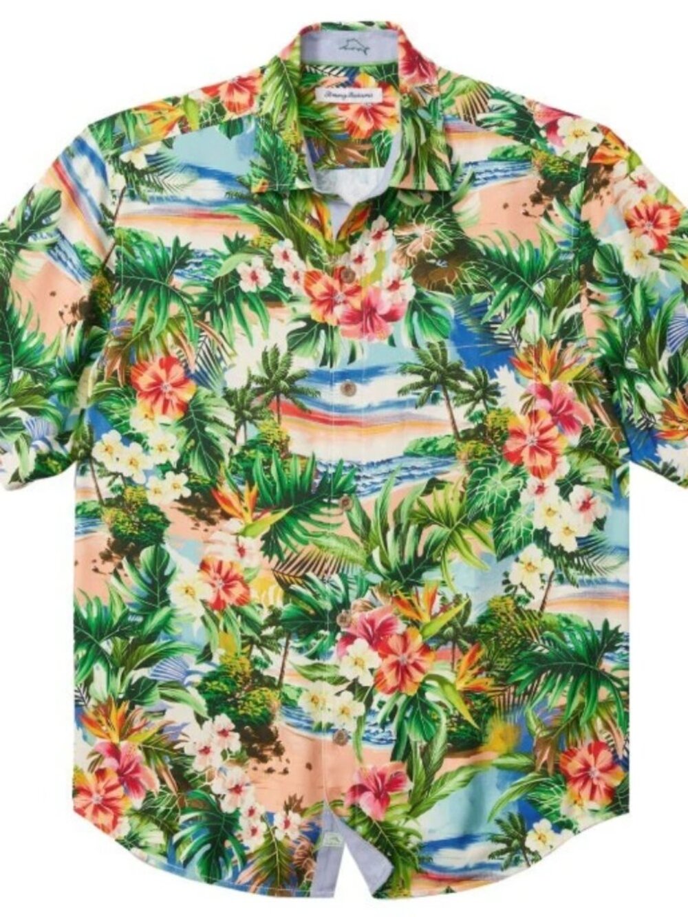 NWT Tommy Bahama Men's Surfside Sounds Tropical Silk Camp Shirt Small S